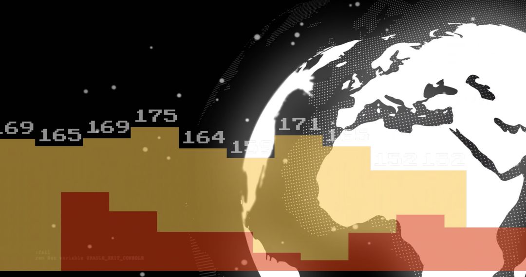 Spinning Globe with Data Highlighting Global Technology Trends