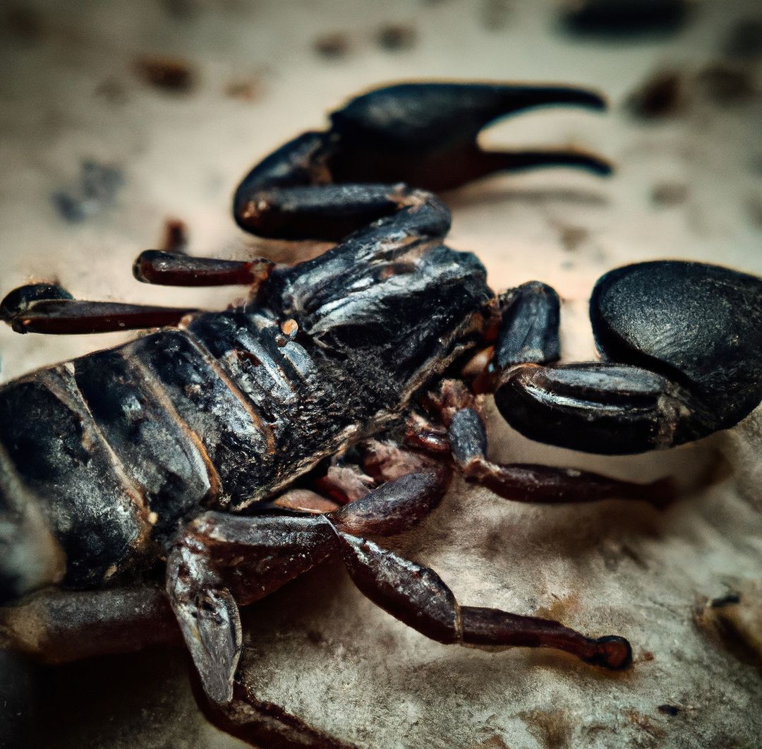 Close-up of Black Scorpion with Detailed Texture - Free Images, Stock Photos and Pictures on Pikwizard.com