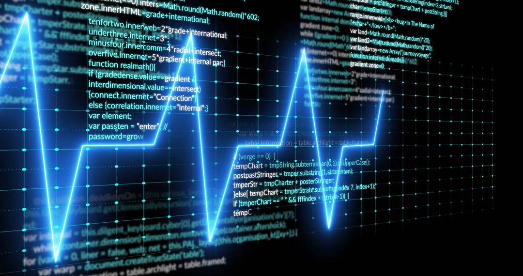 Pulsating ECG BioData Over Digital Code Matrix