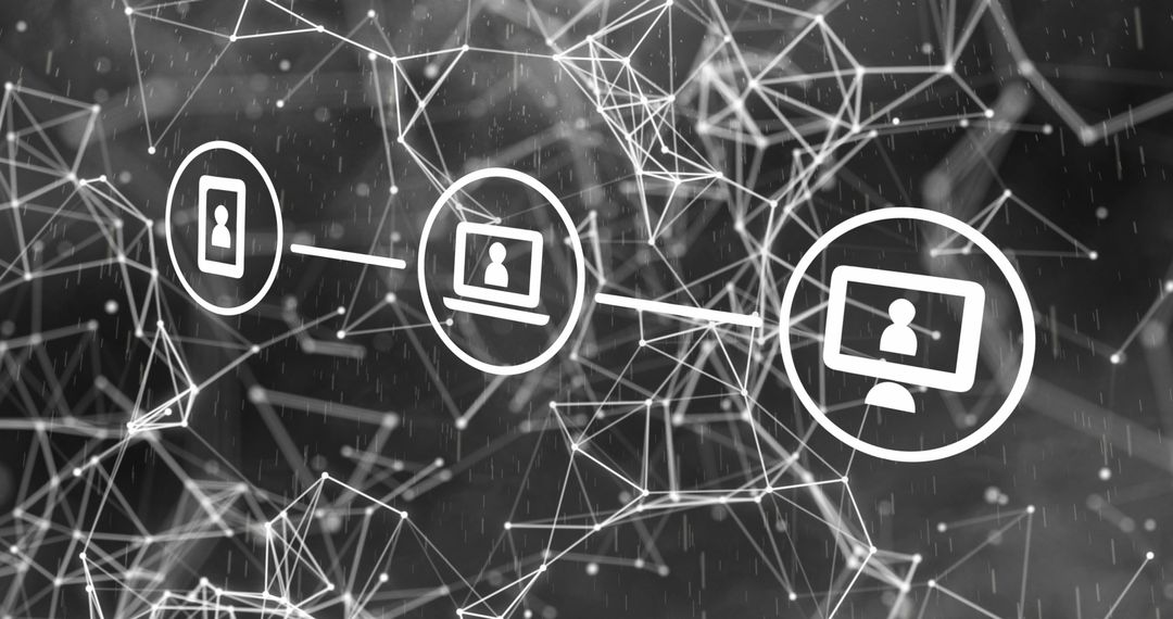 Digital Global Network Connections with Interface Icons