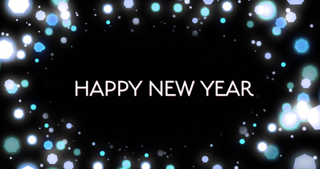 Happy New Year Text with Bokeh Sparkle Effect