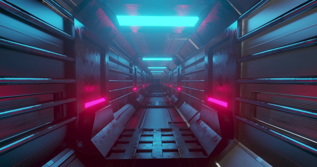 Futuristic Sci-Fi Tunnel with Vibrant Lights