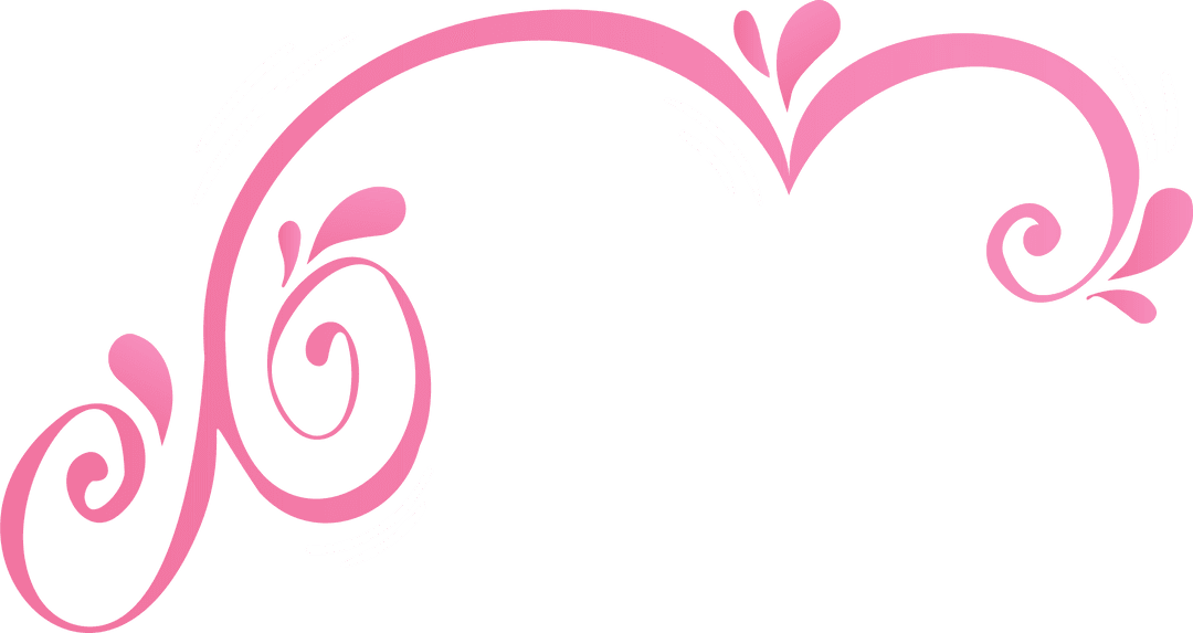 Ornamental Pink Flourish with Transparent Background