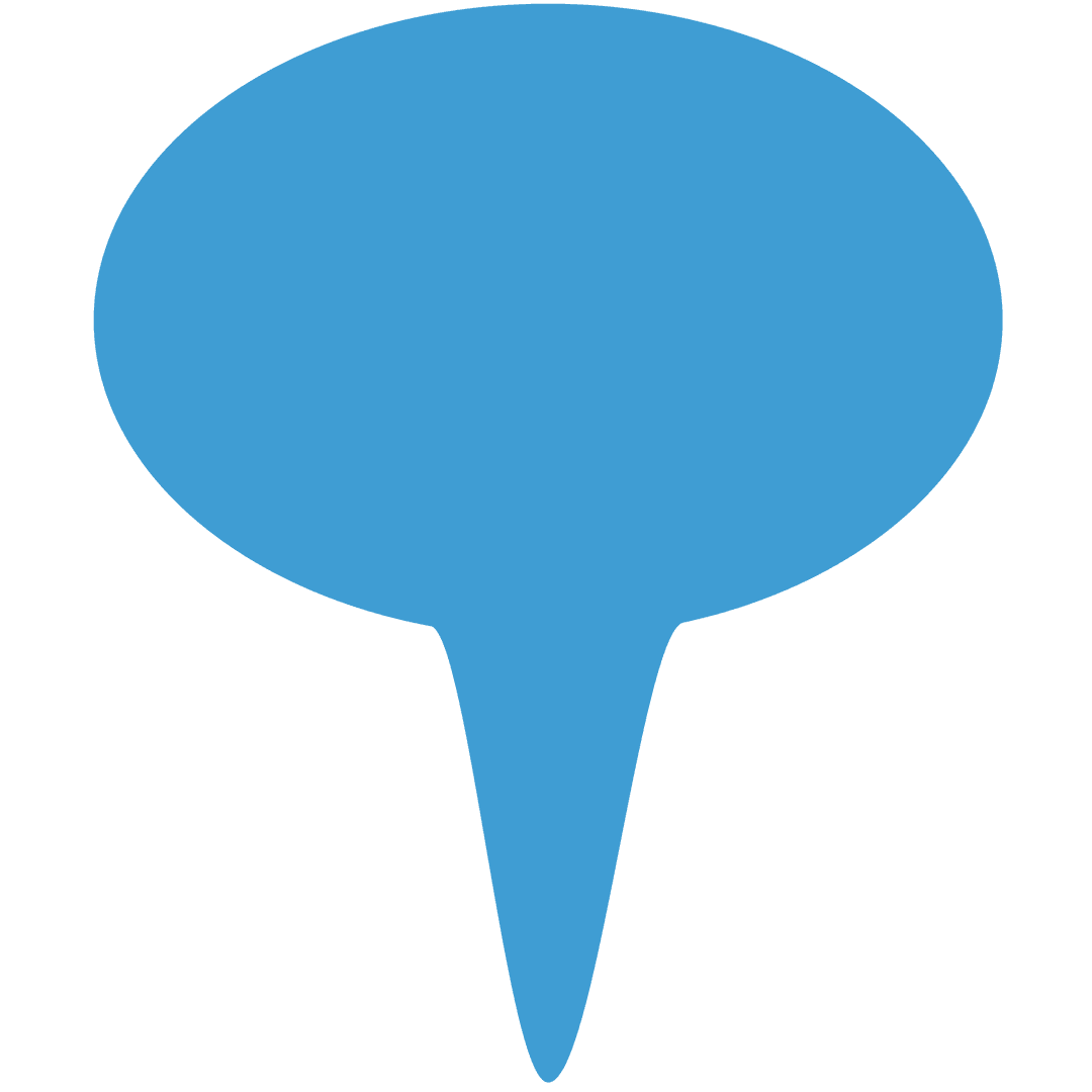 Blue Map Pin Symbol on Transparent Background