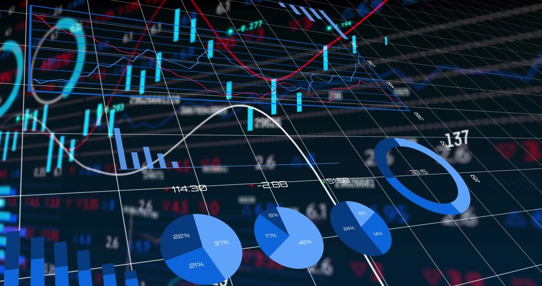 Global Financial Charts and Digital Data Display