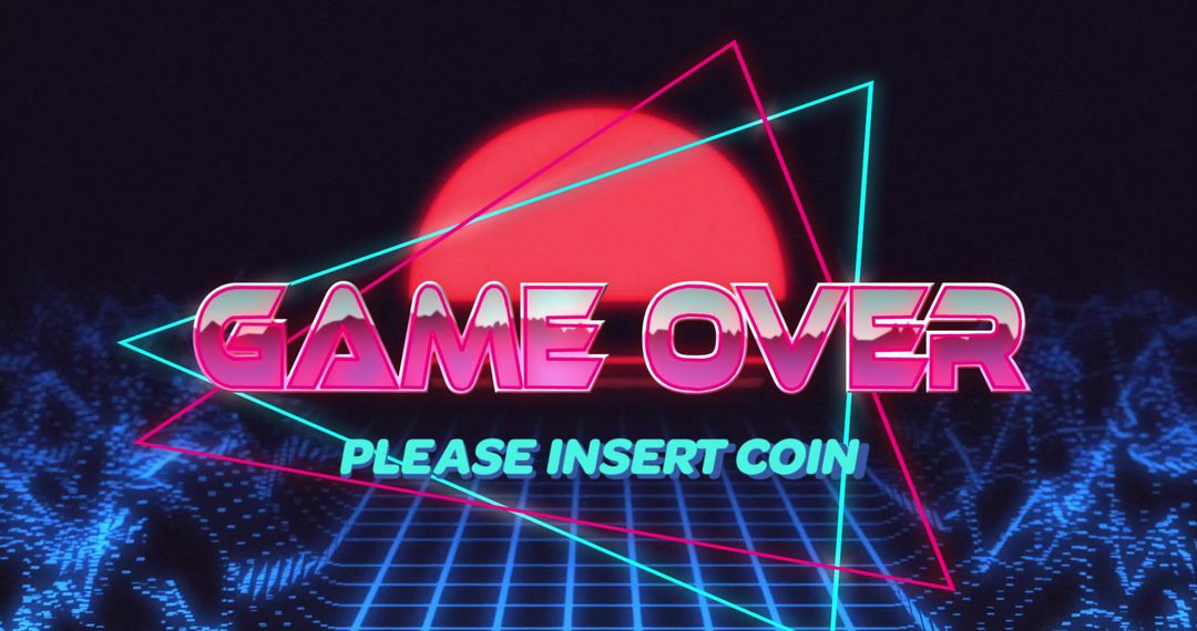 Retro Game Over Screen with Futuristic Visuals