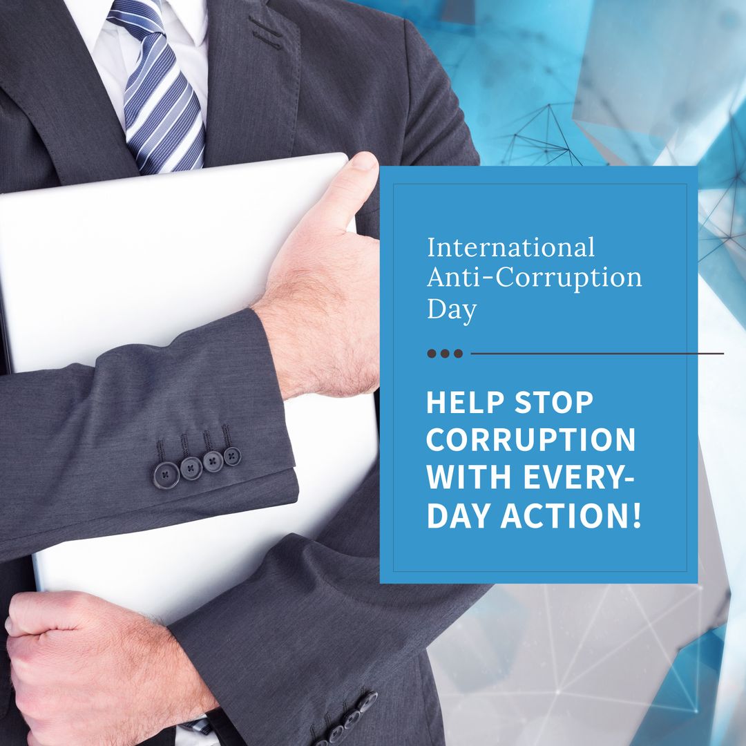 Businessman Advocating for International Anti-Corruption Day