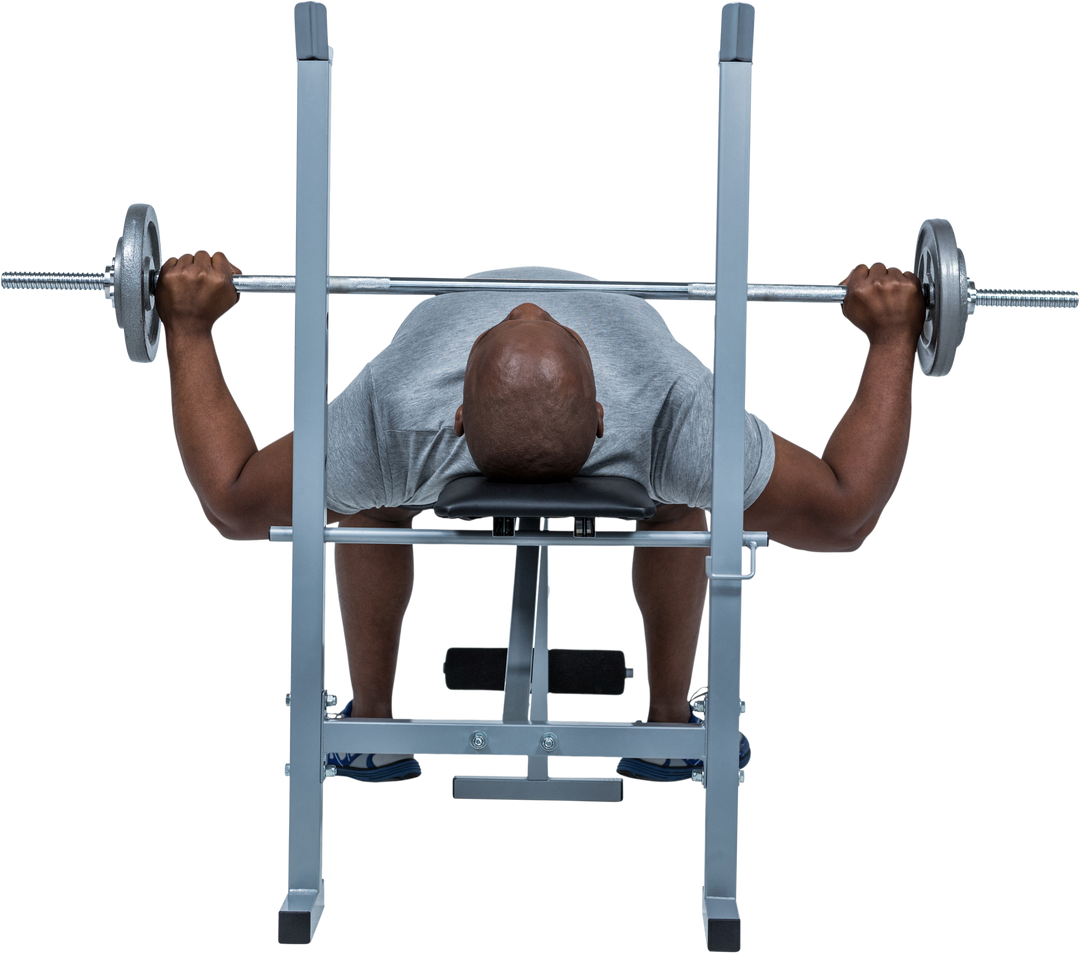 Fit Man Bench Pressing with Barbell on Transparent Background - Download Free Stock Images Pikwizard.com