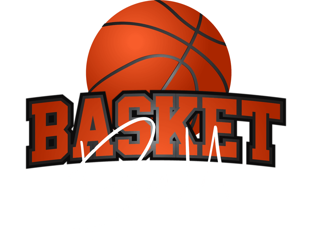 Dynamic Basketball Logo with 3D Effect on Transparent Background