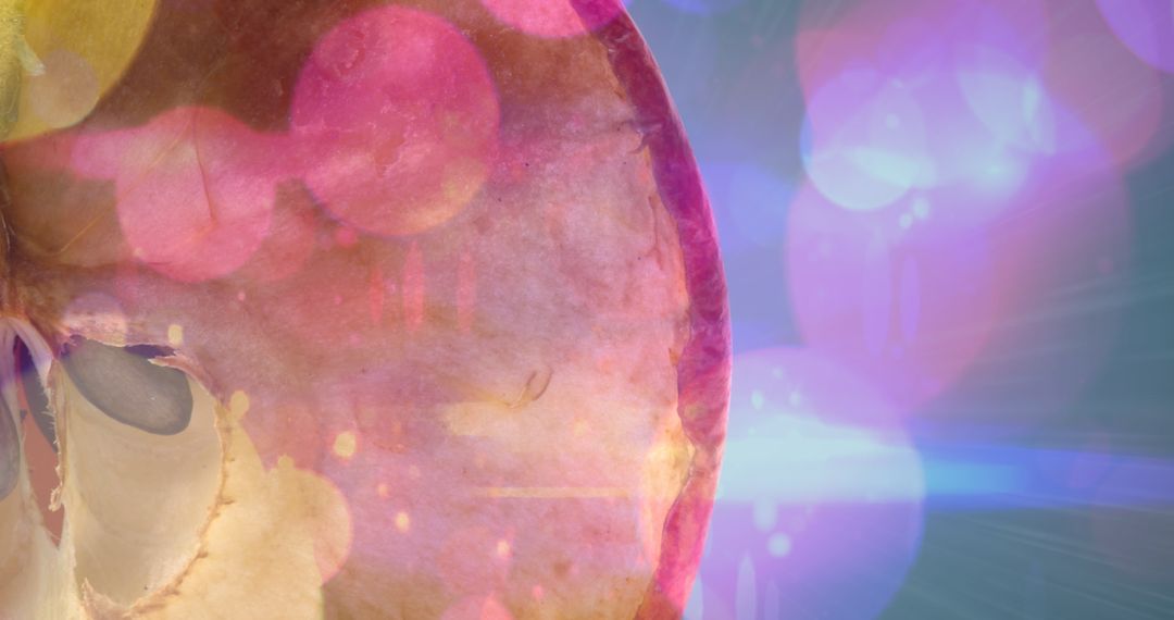 Softly Lit Sliced Apple with Abstract Light Spots