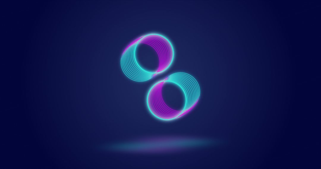 Abstract Neon Circles on Dark Background