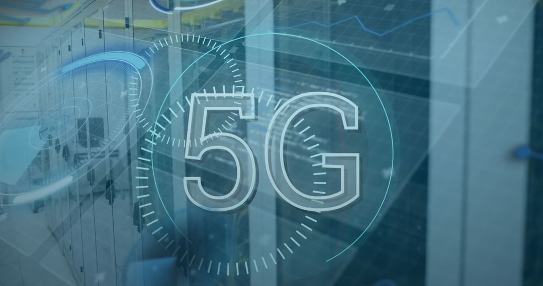 5G Technology Visualization Over Server Room