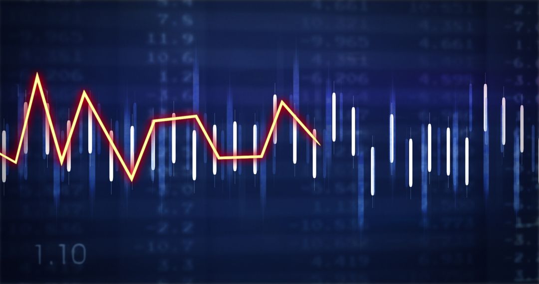 Abstract Digital Financial Chart on Blue Background