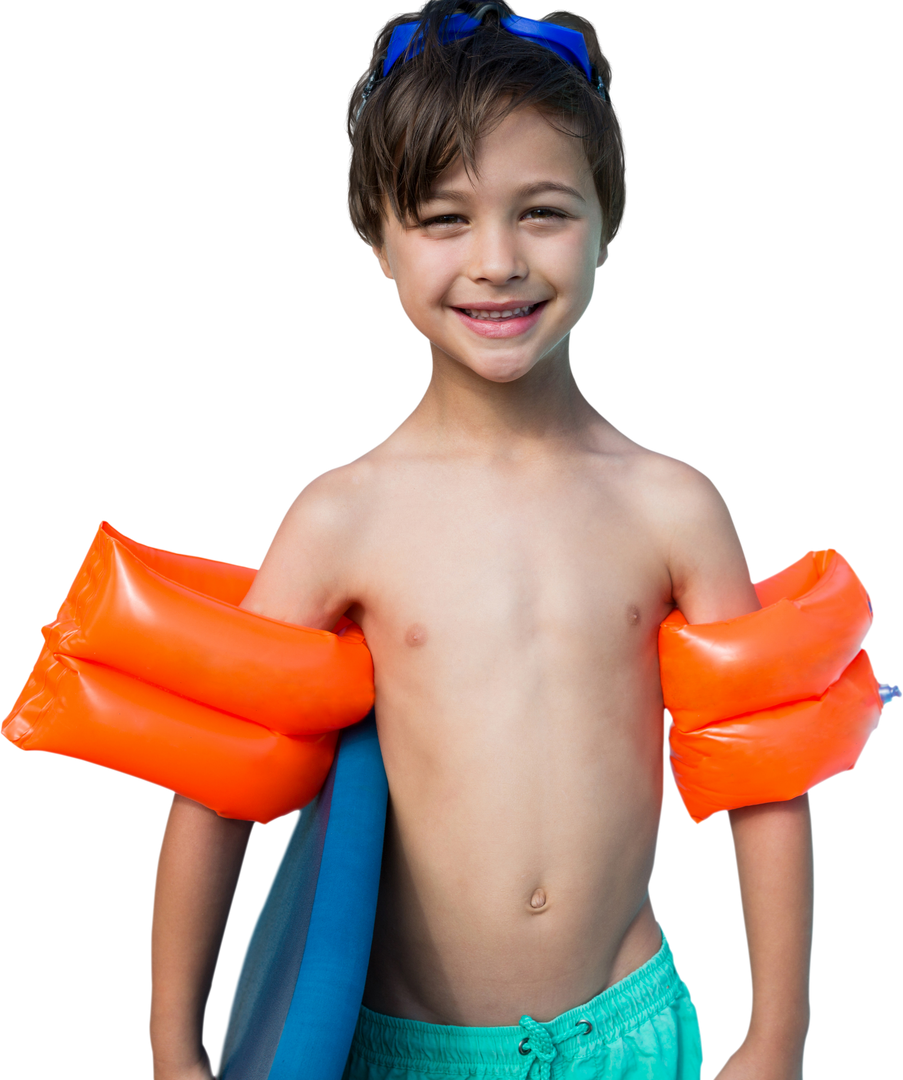 Transparent Portrait of Smiling Boy in Swimwear Carrying Float - Download Free Stock Images Pikwizard.com