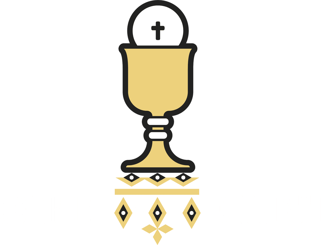 Transparent Golden Chalice with Host and Cross Decor