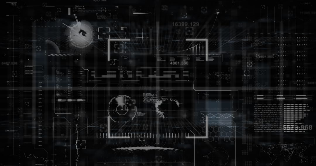 futuristic digital interface with data and tech elements - Free Images, Stock Photos and Pictures on Pikwizard.com