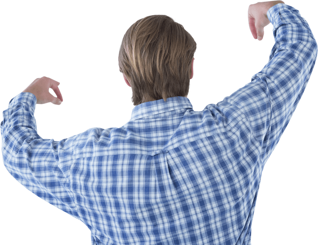 Businessman Exhibiting Strength, Editable Transparent Design