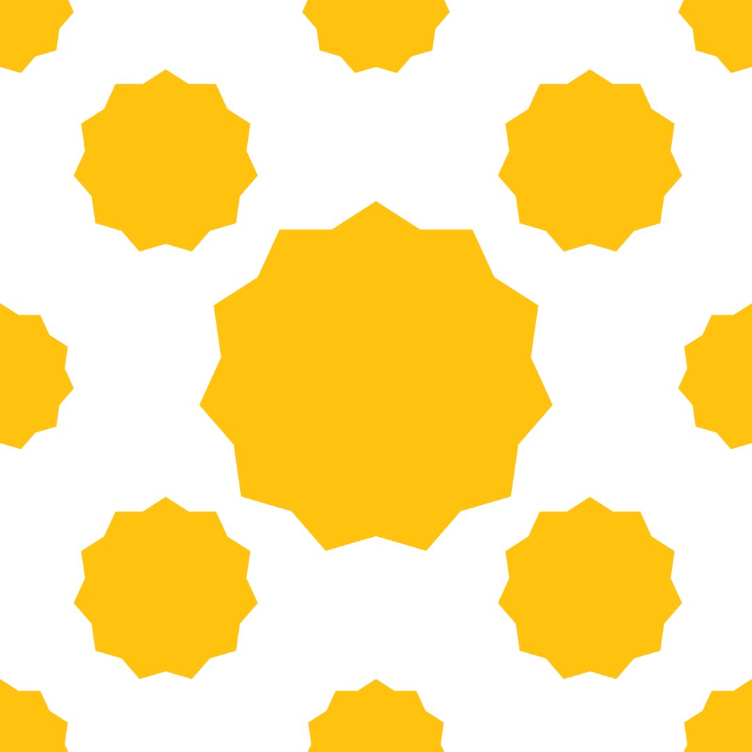 Yellow Circle Stars on Transparent Background for Design Mockup