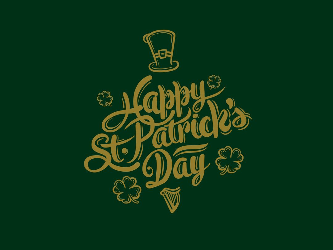 St. Patrick's Day Celebration Banner with Stylish Calligraphy