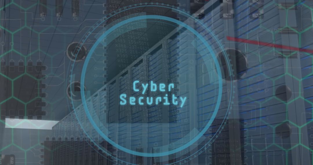 Cybersecurity Interface Over Network Servers Showcasing Data Protection