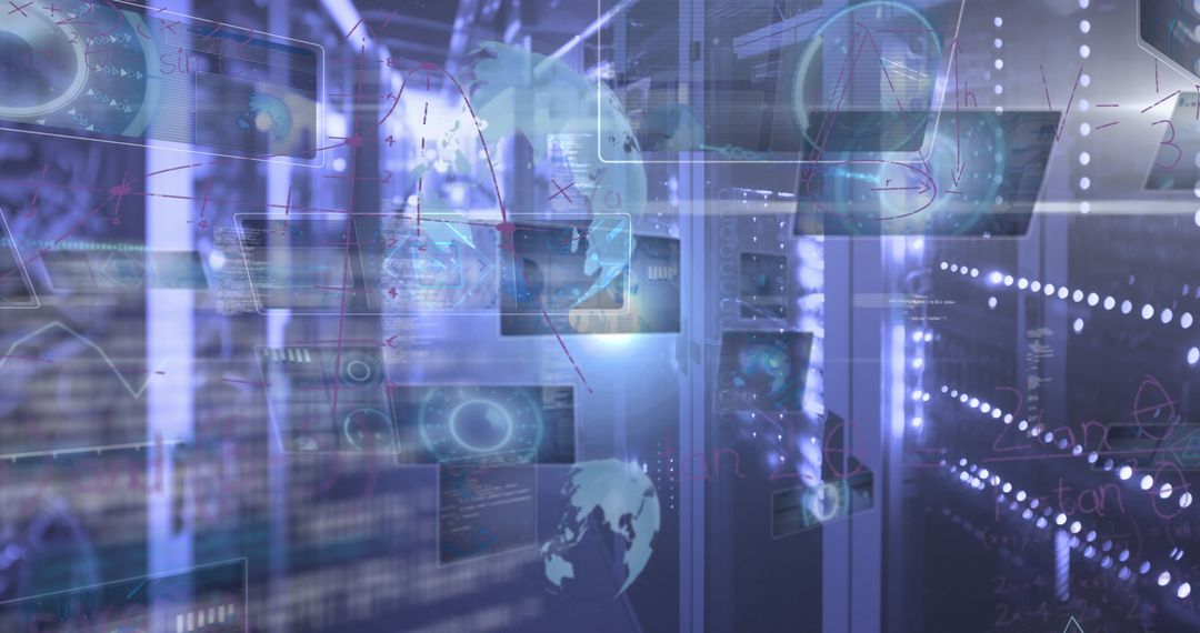 Digital Data Networks and Global Connectivity in Server Room