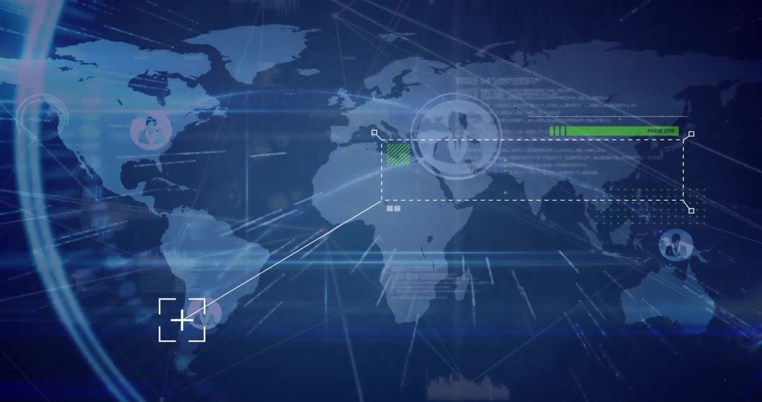 Digital Global Network Connections on World Map Background
