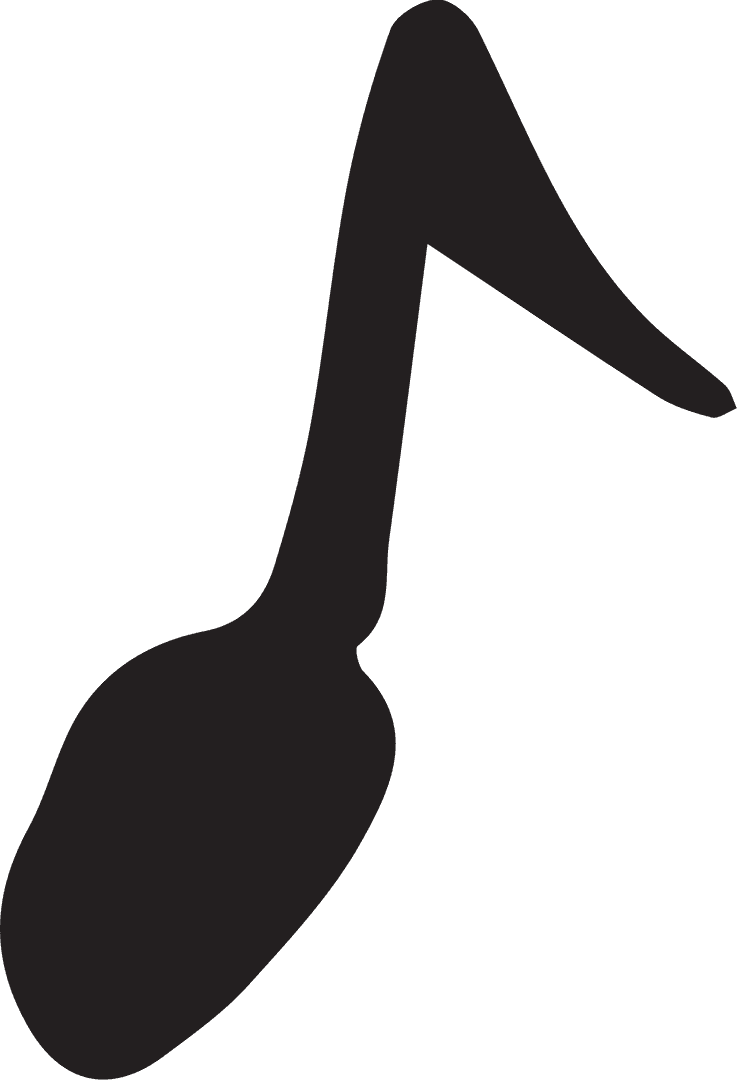 Black Musical Note on Transparent Background for Creative Designs