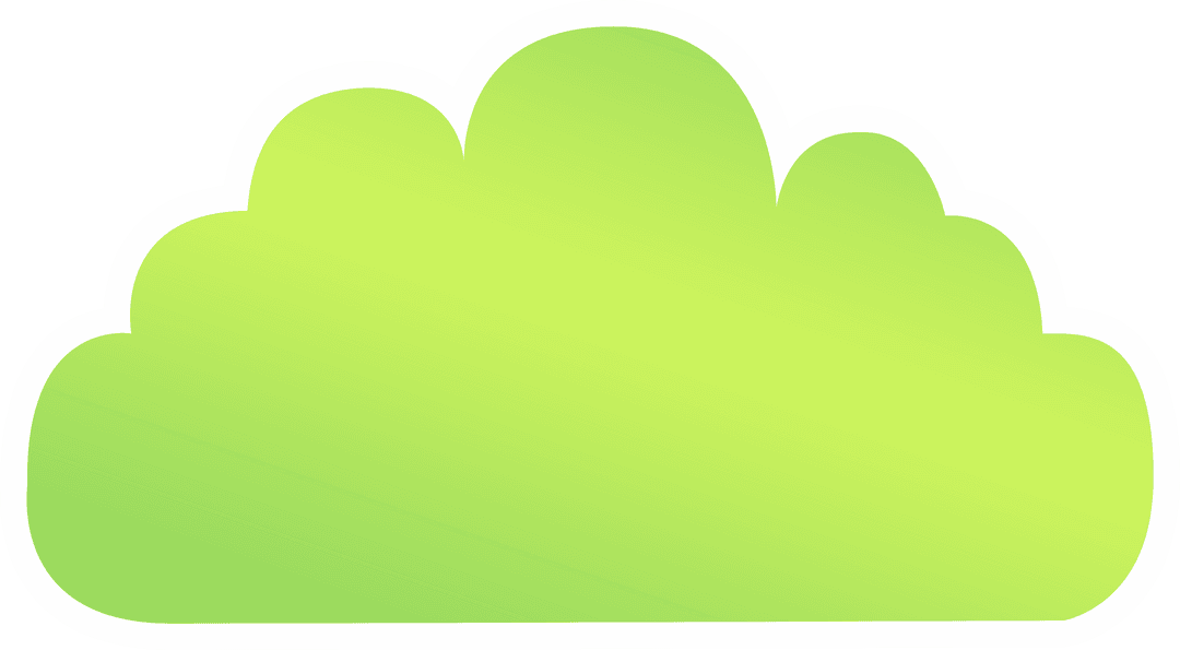 Green Gradient Cloud Icon with Transparent Background