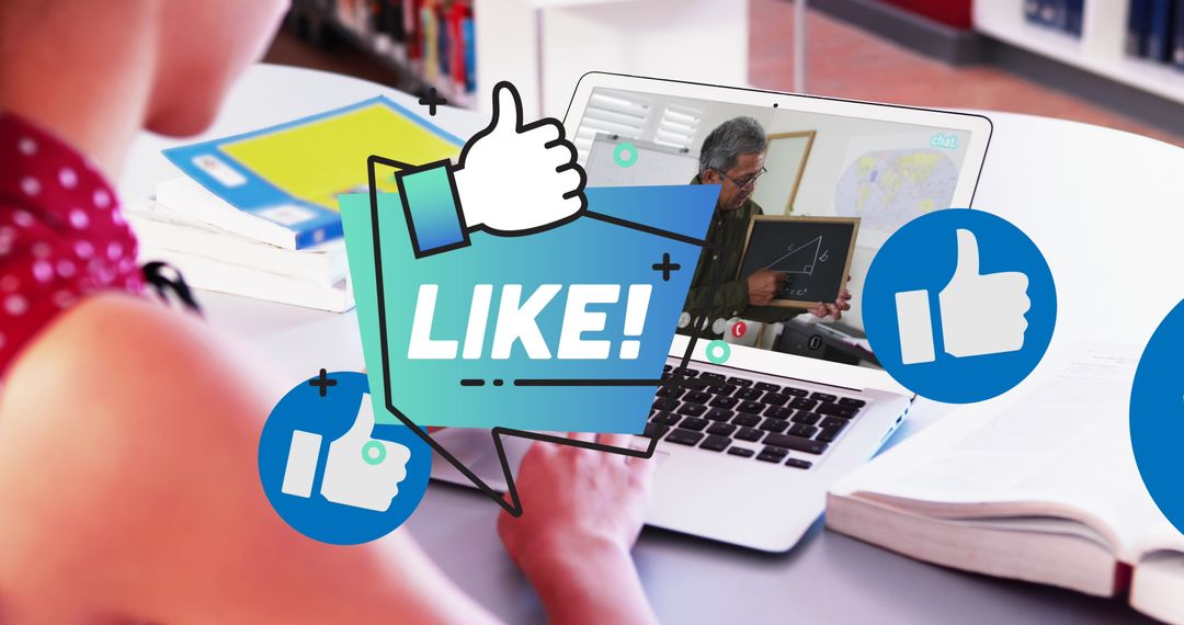 Student Engaging in Online Learning Through Video Call Interaction