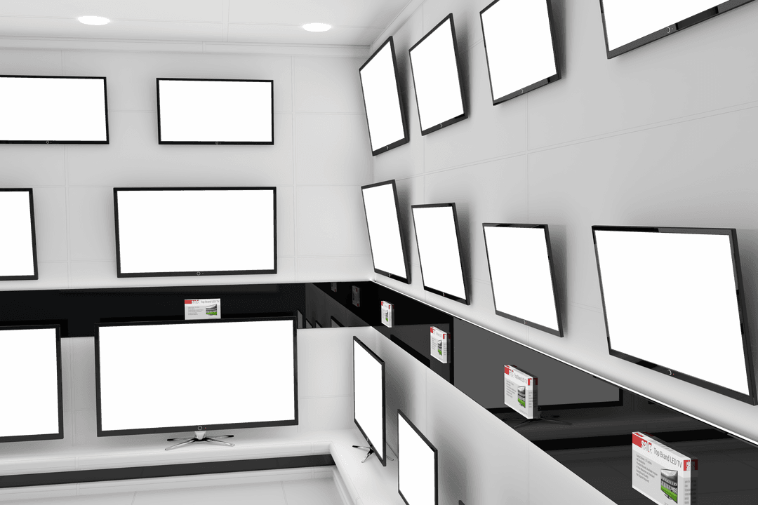 Digital Display of Multiple TV Screens with Transparent Background - Download Free Stock Images Pikwizard.com