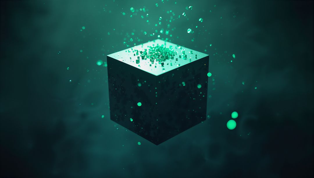 Mysterious Digital Cube Transmitting Luminescent Holographic Energy Particles