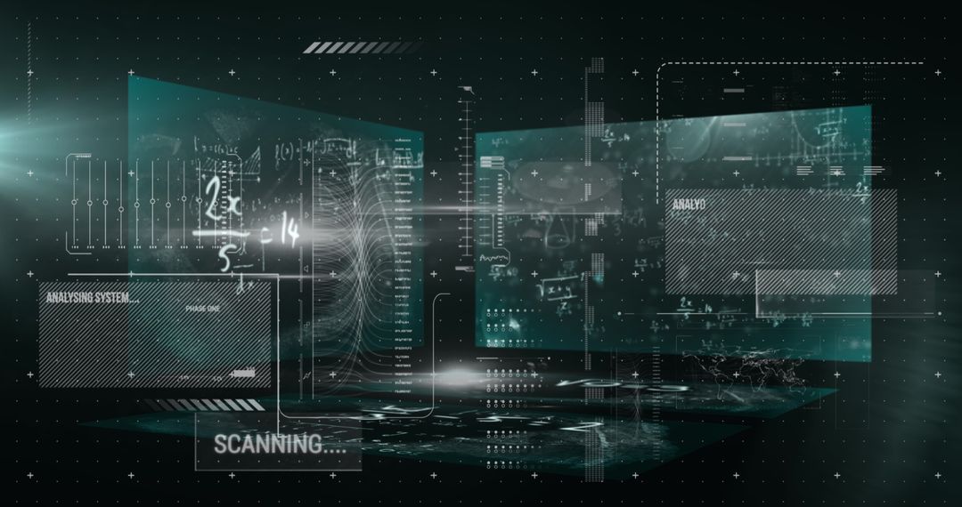 Digital Interface with Complex Data Processing Graphics - Free Images, Stock Photos and Pictures on Pikwizard.com