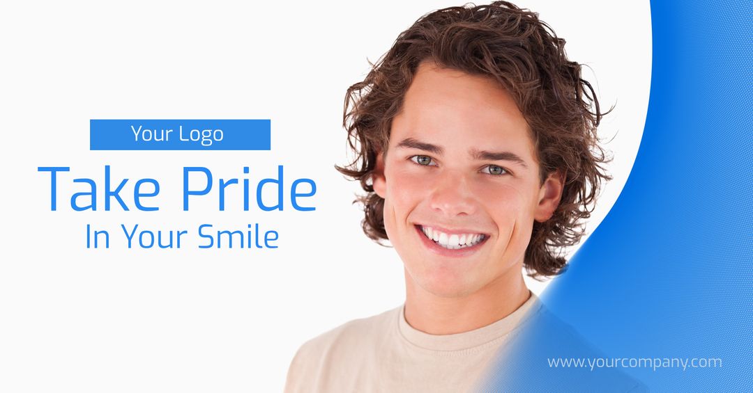 Bright Smiling Young Man Promoting Dental Health