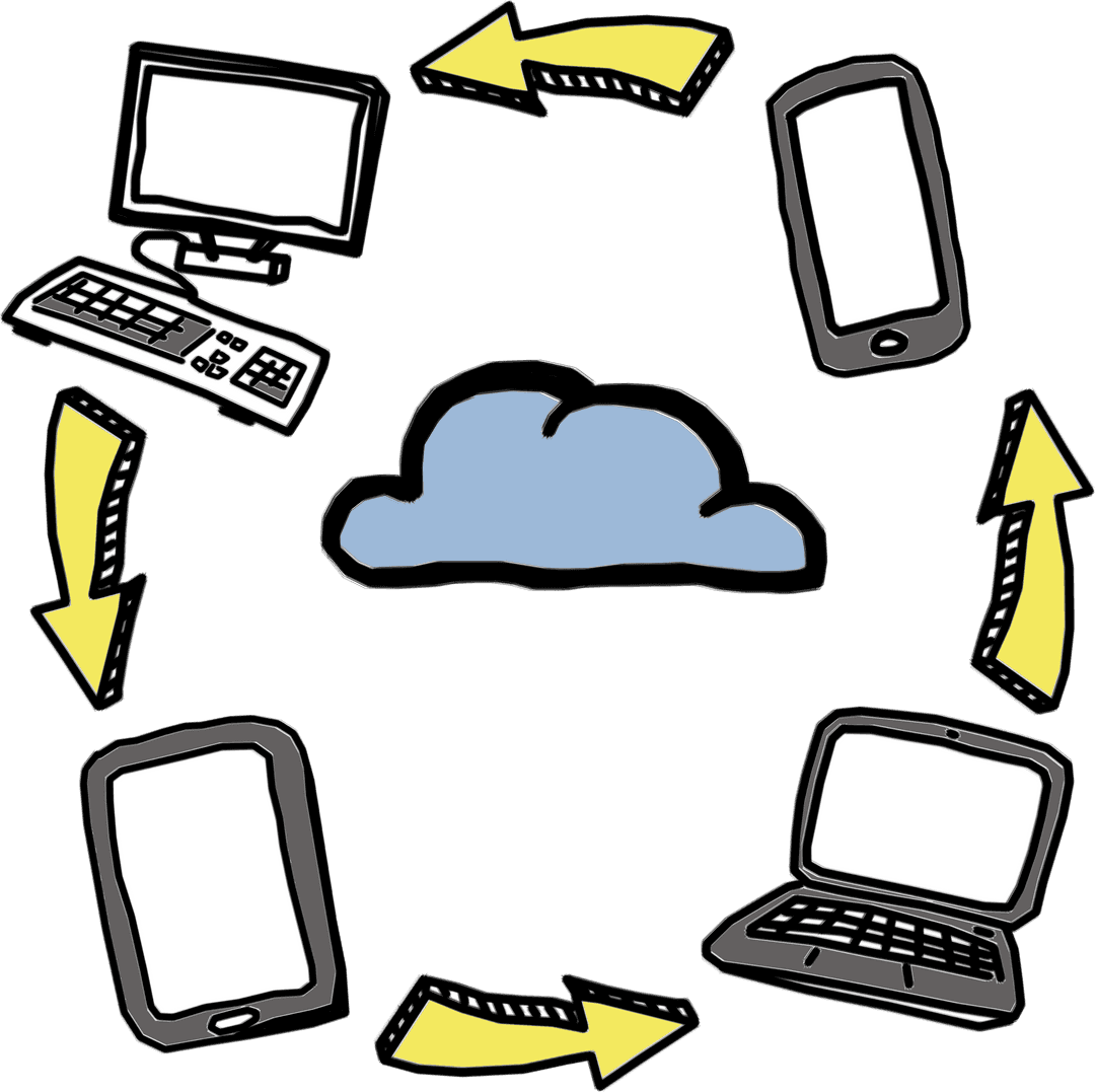 Transparent Digital Cloud Computing Network Concept Illustration