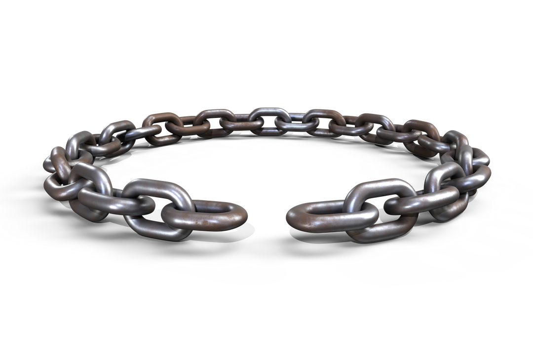 Circular Broken Chain with Metallic Links Isolated on Transparent Background - Download Free Stock Images Pikwizard.com