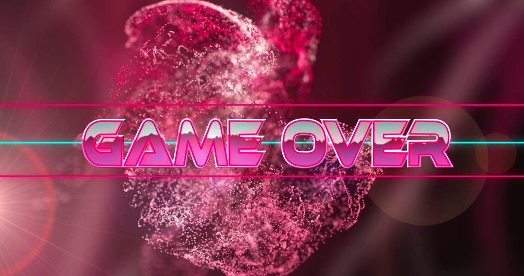 Futuristic Game Over Screen with Digital Glitch Effect