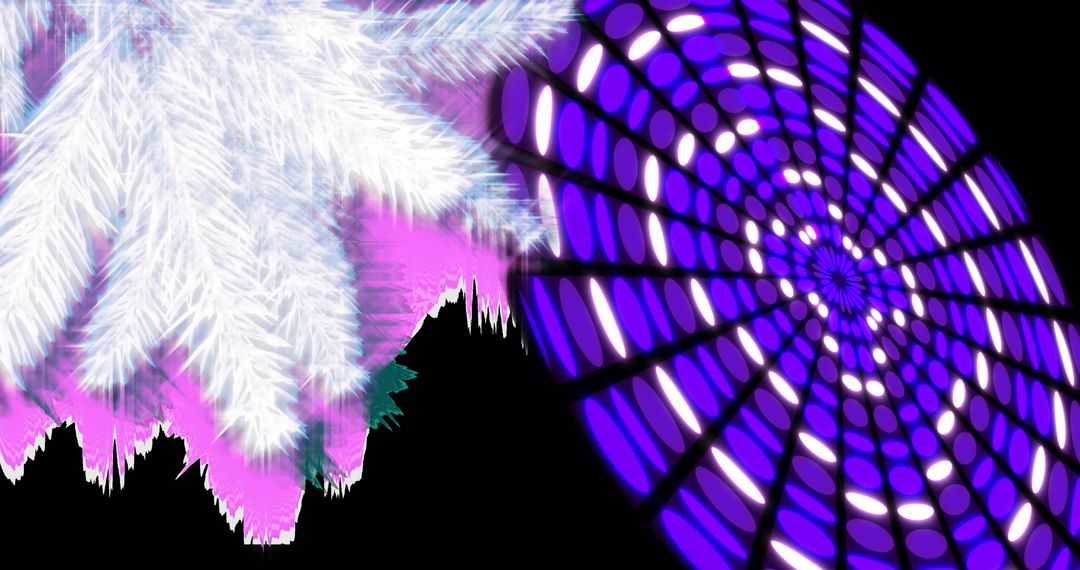 Festive Christmas Lights Design with Fir Branch and Colorful Twinkle Pattern