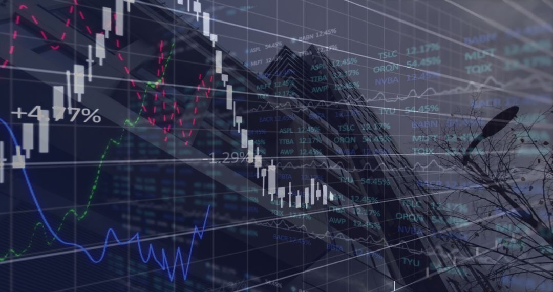 Dynamic Global Financial Data Overlaying Cityscape