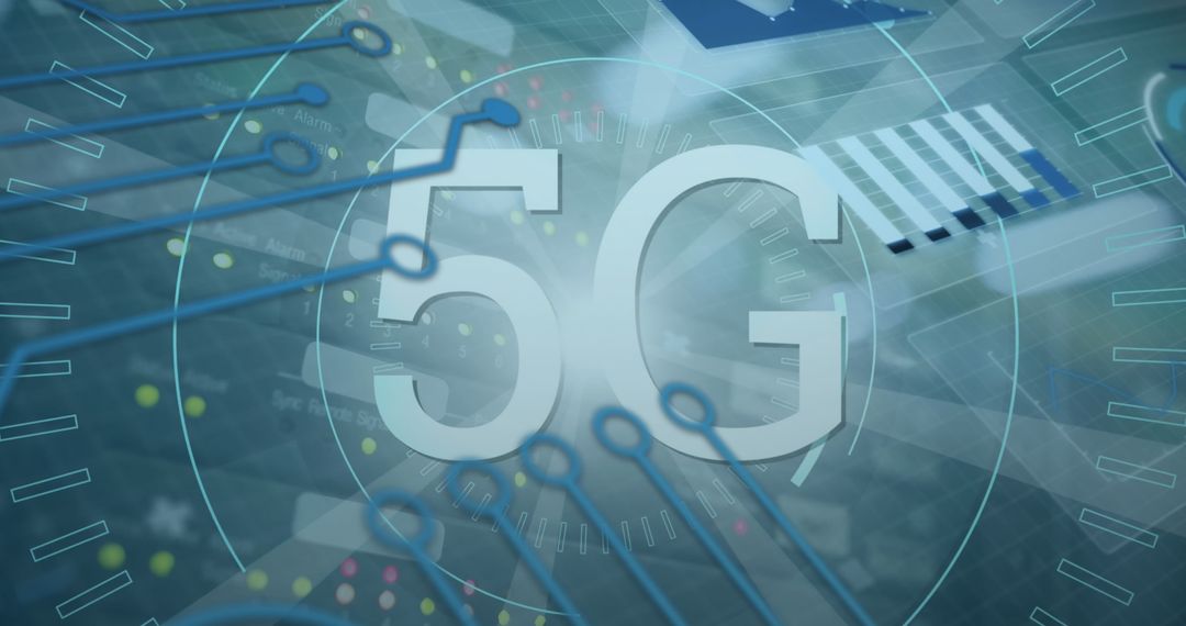 Futuristic 5G Technology with Digital Data Interface