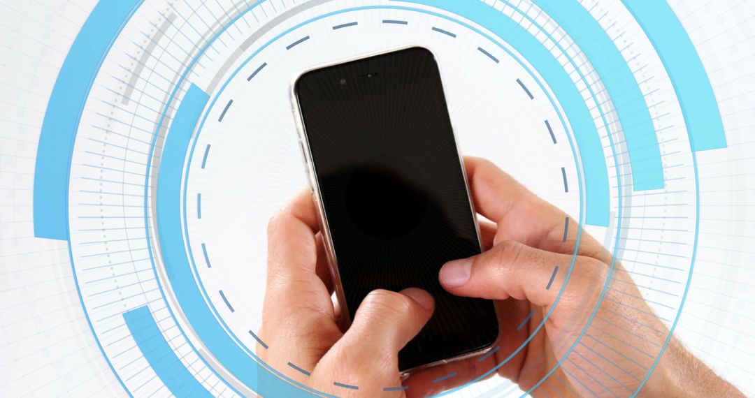 Conceptual Technology Interface Circle on Smartphone Use