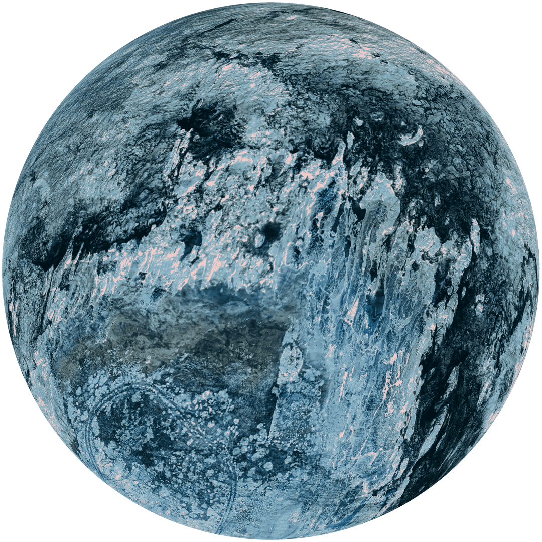 Planet Earth Digital Illustration on Transparent Background