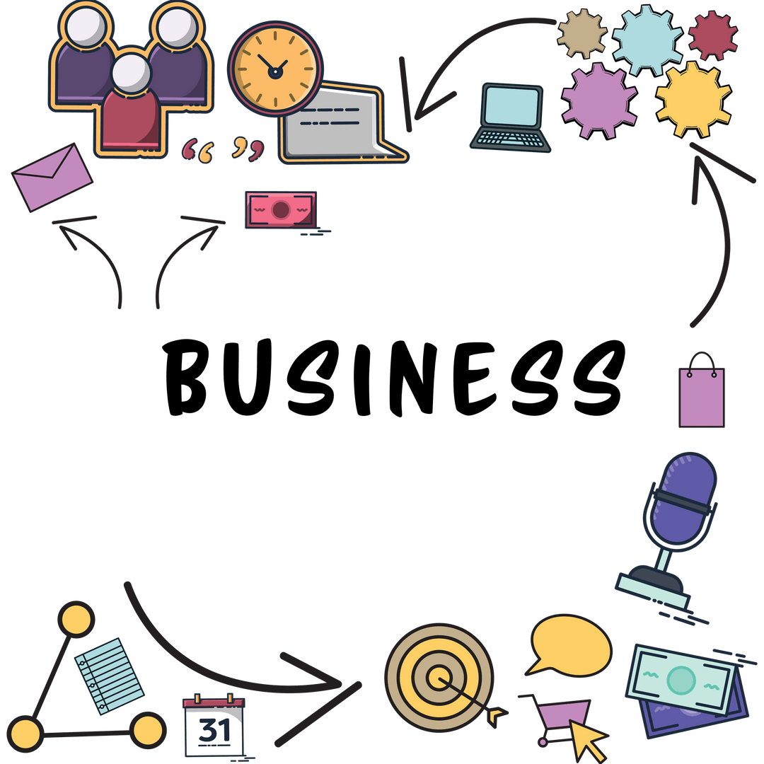 Transparent Digital Business Icon Cycle Illustrating Workflow