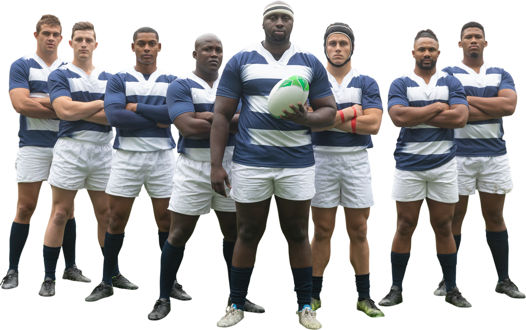 Diverse Rugby Team Ready for Action on Transparent Background - Download Free Stock Images Pikwizard.com