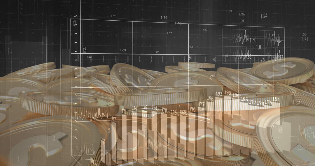 Financial Global Analysis with Dollar Coins and Data Visualization - Free Images, Stock Photos and Pictures on Pikwizard.com