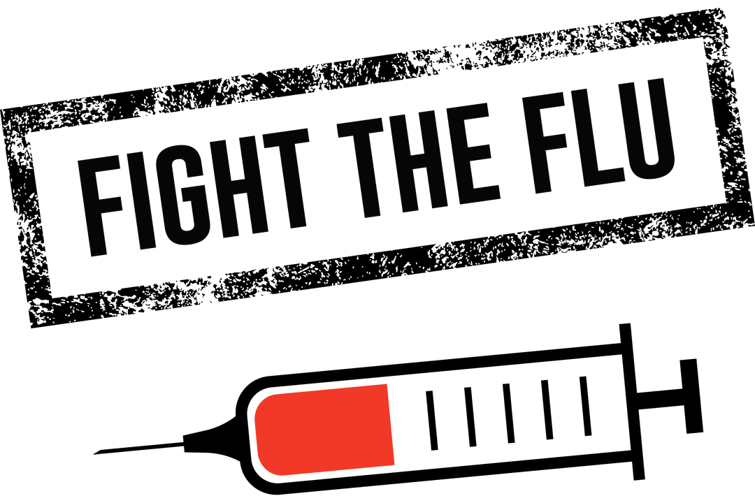 Fight the Flu Text on Transparent Background