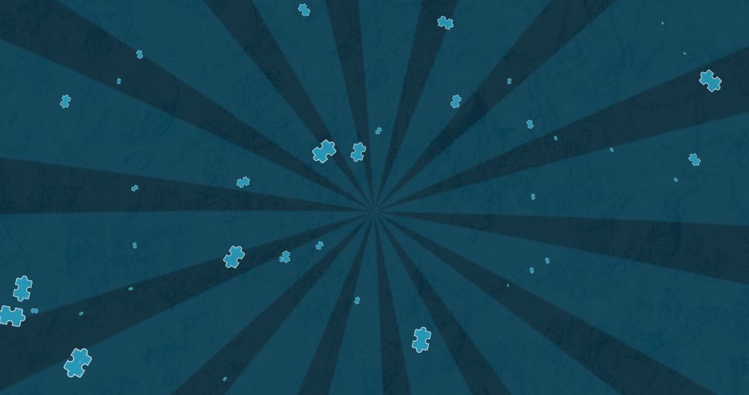Floating Puzzle Pieces on Radiant Blue Backdrop