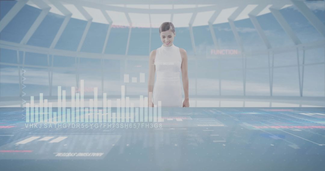 Futuristic Control Room with Holographic Data Interfaces