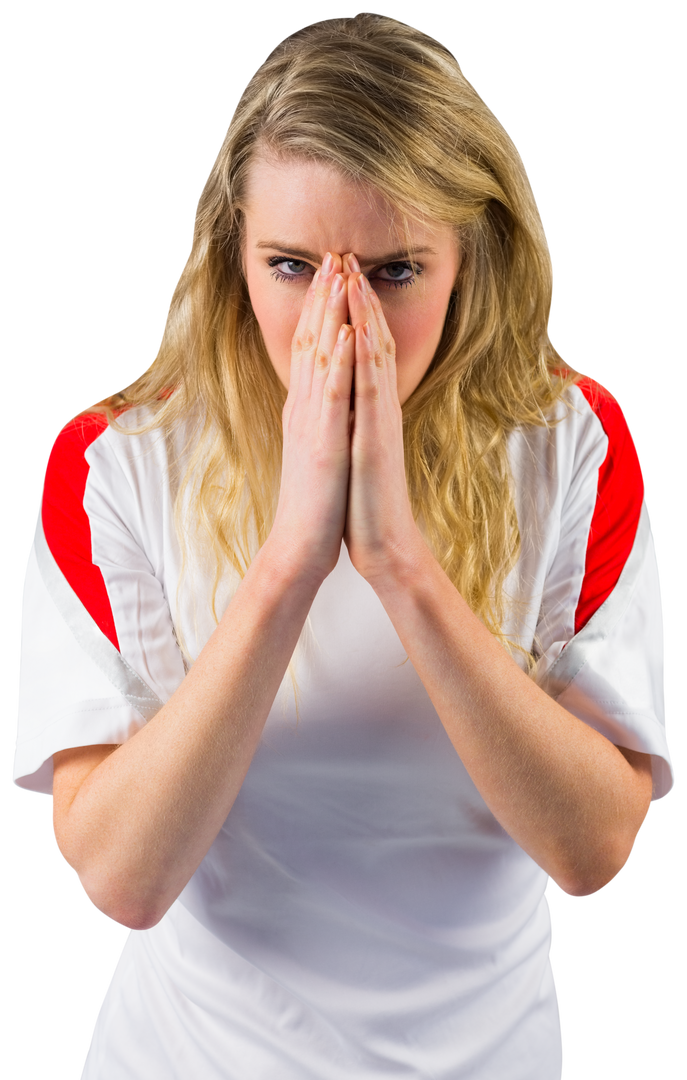 Transparent Nervous Football Fan with Hands Clasped in Anxiety - Download Free Stock Images Pikwizard.com