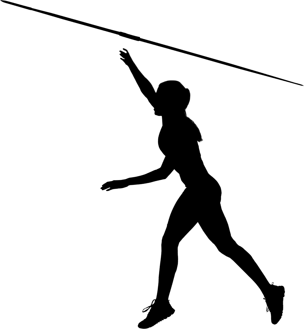 Transparent PNG Silhouette Image of Female Javelin Thrower