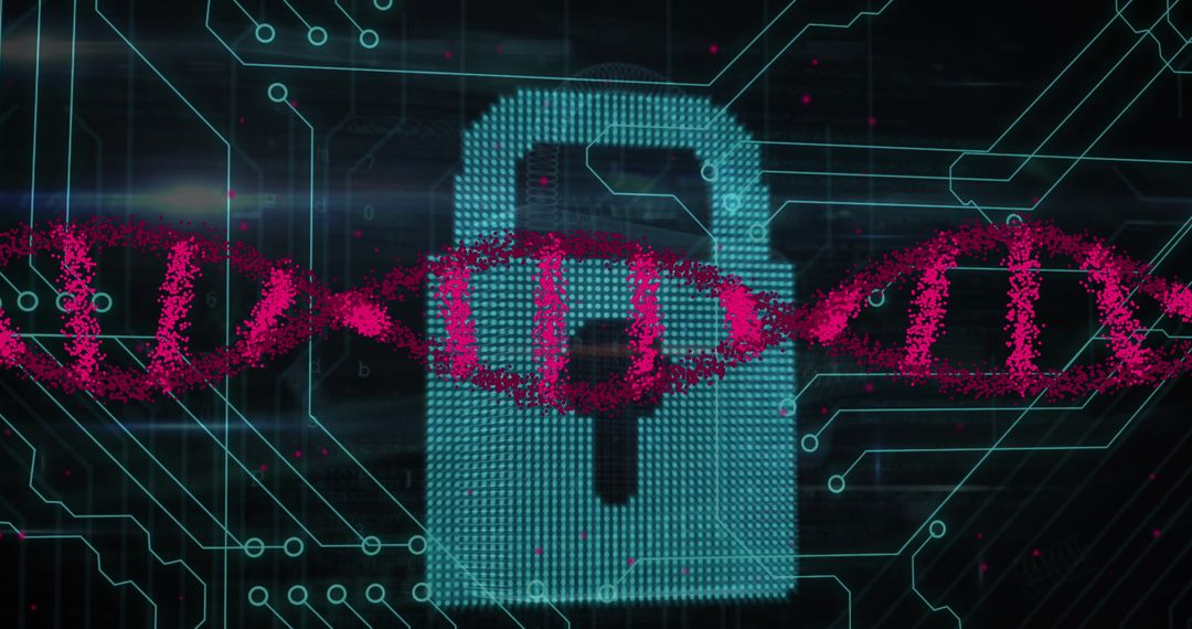 Futuristic DNA and Data Security Concept